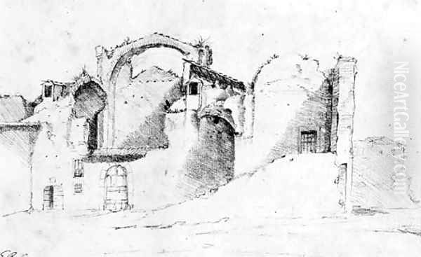 A view of the ruins of the Baths of Diocletian - view 1