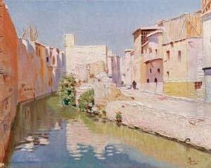 Scorcio Di Citta Mediorientale by Giuseppe Augusto Levis
