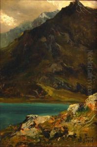 Il Lago Del Moncenisio by Giuseppe Augusto Levis