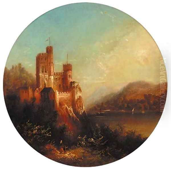 A castle on the shore of a lake; and A ruin on the shore of a lake - view 1