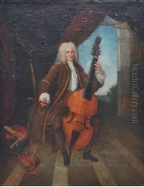 Gentilhomme Jouant De La Viole De Gambe - view 1