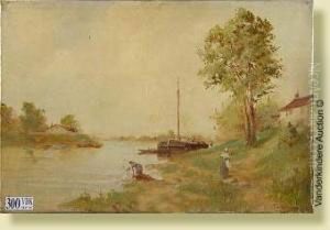 Lavandieres Au Bord De La Riviere