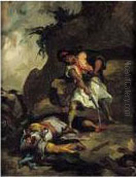 Scene De Combat Pendant Les Guerres D'independance Grecques - view 1