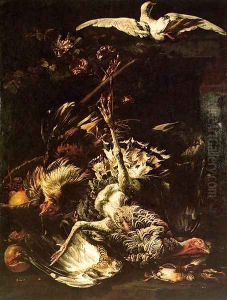 Still-Life with Turkey, Fruit and Flying Pigeon - view 1