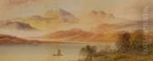 Extensive Mountain Lake Scene by Lennard Lewis