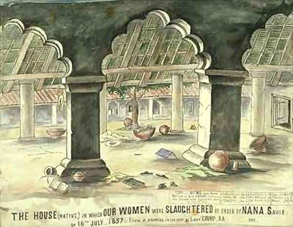 House in which the women were slaughtered by order of Nana Sahib - view 1