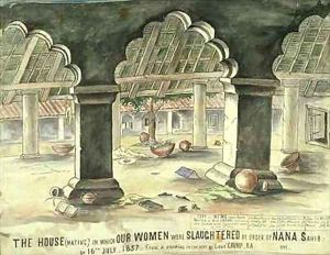 House in which the women were slaughtered by order of Nana Sahib