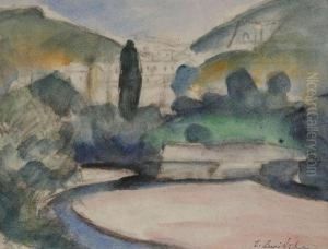 Paysage Au Cypres by Sonia Lewitska