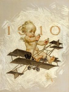 New Years 1910, Saturday Evening Post Cover by Joseph Christian Leyendecker
