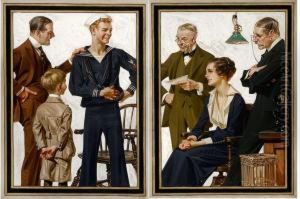 A Proud Ww I Sailor's New Uniform by Joseph Christian Leyendecker