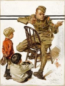The Hero's War Story, Saturday Evening Post Cover by Joseph Christian Leyendecker