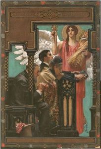 Magazine Cover: Group Of People Praying In Church; Goddess Of The Harvest.