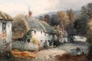 Rural Scene With Cottages by Alfred Leymann