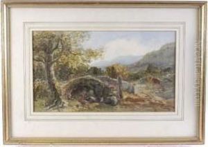 Cattle Grazing Near An Old Devonshire Stone Bridge by Alfred Leymann