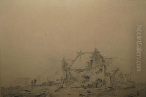 Ruine Met Personages. by Henri Leys