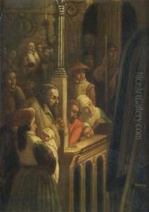 Church Interior With Monk