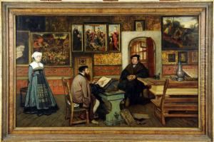 Luther Rendant Visite A Calvin by Henri Leys