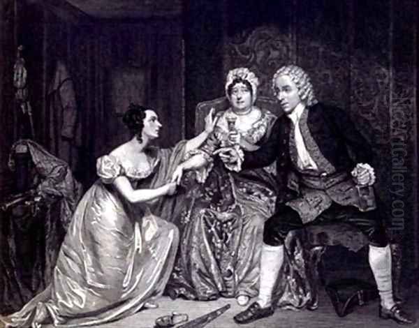 Mr Blanchard Mrs Davenport and Miss M Tree as Peachum Mrs Peachum and Polly in The Beggars Opera - view 1