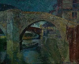 El Puente Viejo De Ondarroa En Crepusculo El Puente Viejo De Ondarroa En Crepusculo