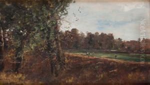 Paisaje Con Campesinos by Agustin Lhardy Y Garrigues