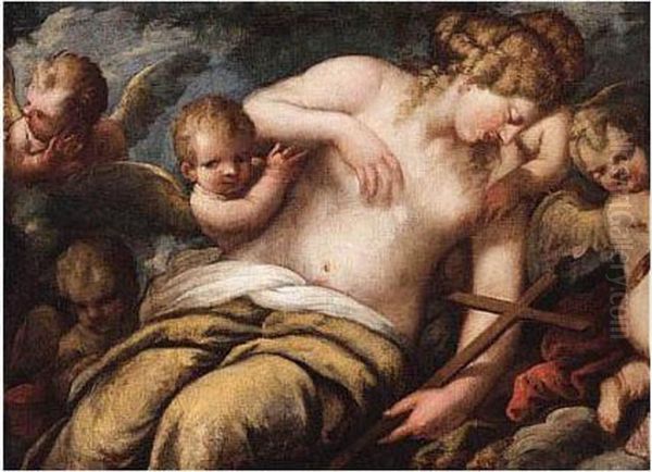 The Penitent Magdalene Comforted By Angels - view 1