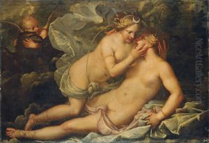 Jupiter In The Guise Of Diana And The Nymph Callisto by Pietro Liberi