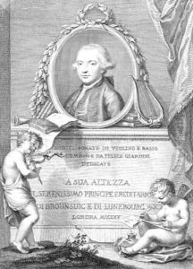 Sheet Music Cover with a portrait of Felice Giardini