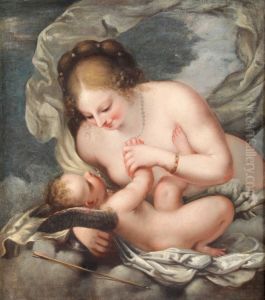 Venus And Cupid by Pietro Liberi
