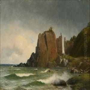 At Helligdomsklipperne Rocks At Bornholm Island, 
Denmark