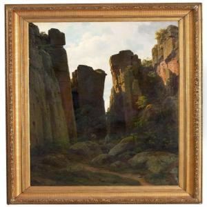 Randklove, A Splitt Cliff Between Gudhjem And Svaneke, Bornholm by Georg Emil Libert