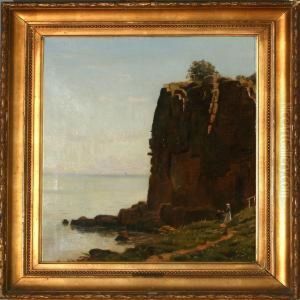 Coastal Scene Athelligdomsklipperne Rocks At Bornholm Island, Denmark
