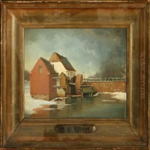 Winter Scenery At A Watermill
