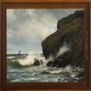A Coast Landscapescenery With A Sailship A Coast Landscapescenery With A Sailship