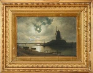 A Landscape With An Inlet, Ships And A Mill A Landscape With An Inlet, Ships And A Mill