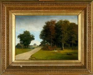 A Scenery From Dyrehaven Park, Denmark by Georg Emil Libert