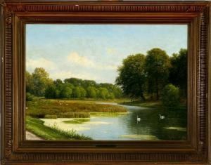 Park Scenery From Jaegersborg Village, Denmark by Georg Emil Libert