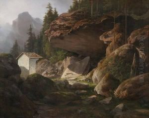 Alpine Landscape by Georg Emil Libert
