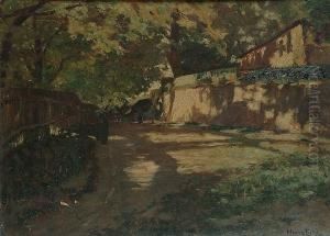 Figures On A Village Road by Hans Licht