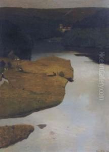 Das Muldethal Gegen Abend by Hans Licht