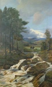 Extensive River Landscape by Thomas Hodgson Liddell