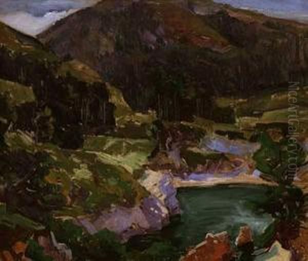 N.a. "california Hills" Titled 
On Partial Exhibition Label Affixed Verso S &amp; Dated L/l: Jonas Lie 
'17 O/c 22x26 Est:$18 - view 1