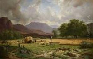 Getreideernte Im Gebirge by Adolf Heinrich Lier