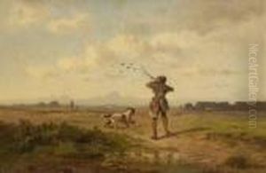 Jager Mit Hund by Adolf Heinrich Lier