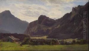 Landschaft Mit Gehoften. by Adolf Heinrich Lier