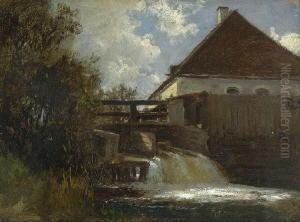 An Der Schleuse. by Adolf Heinrich Lier