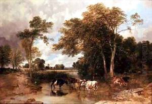 Wooded River Landscape by T.S. and Lee, F.R. Cooper