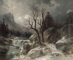 Winterliche
Gebirgslandschaft. by Adolf Heinrich Lier