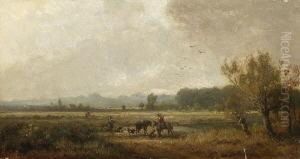 Jager In
 Voralpenlandschaft. by Adolf Heinrich Lier