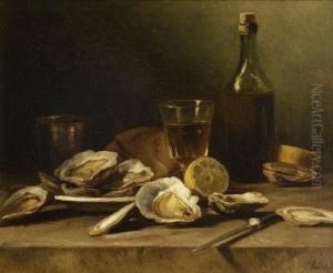 Stillleben Mit Austern by Adolf Heinrich Lier