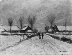 Winter Am Niederrhein. Signiert 
Unten Rechts: H. Liesegang. Ol Auf Leinwand. H 34; B 43,5 Cm. by Helmut Liesegang